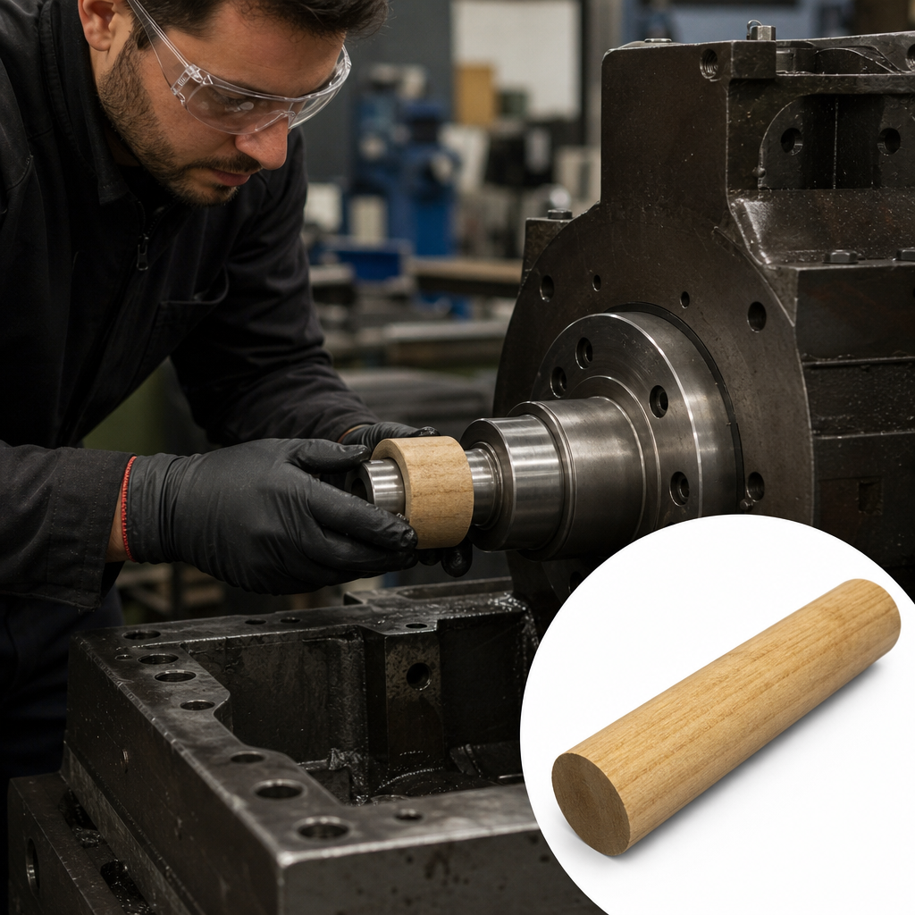 Phenolic Cotton Laminate Brown Rod 60mm to 100mm dia for Cams & bushes - UK Engineering Plastics
