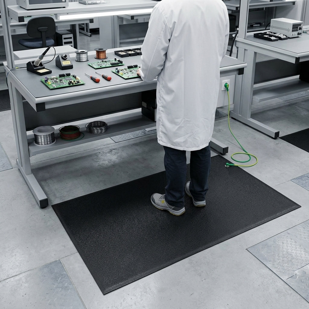 ESD Anti-Fatigue Matting with Pebble Surface - 1.5m x 0.91m