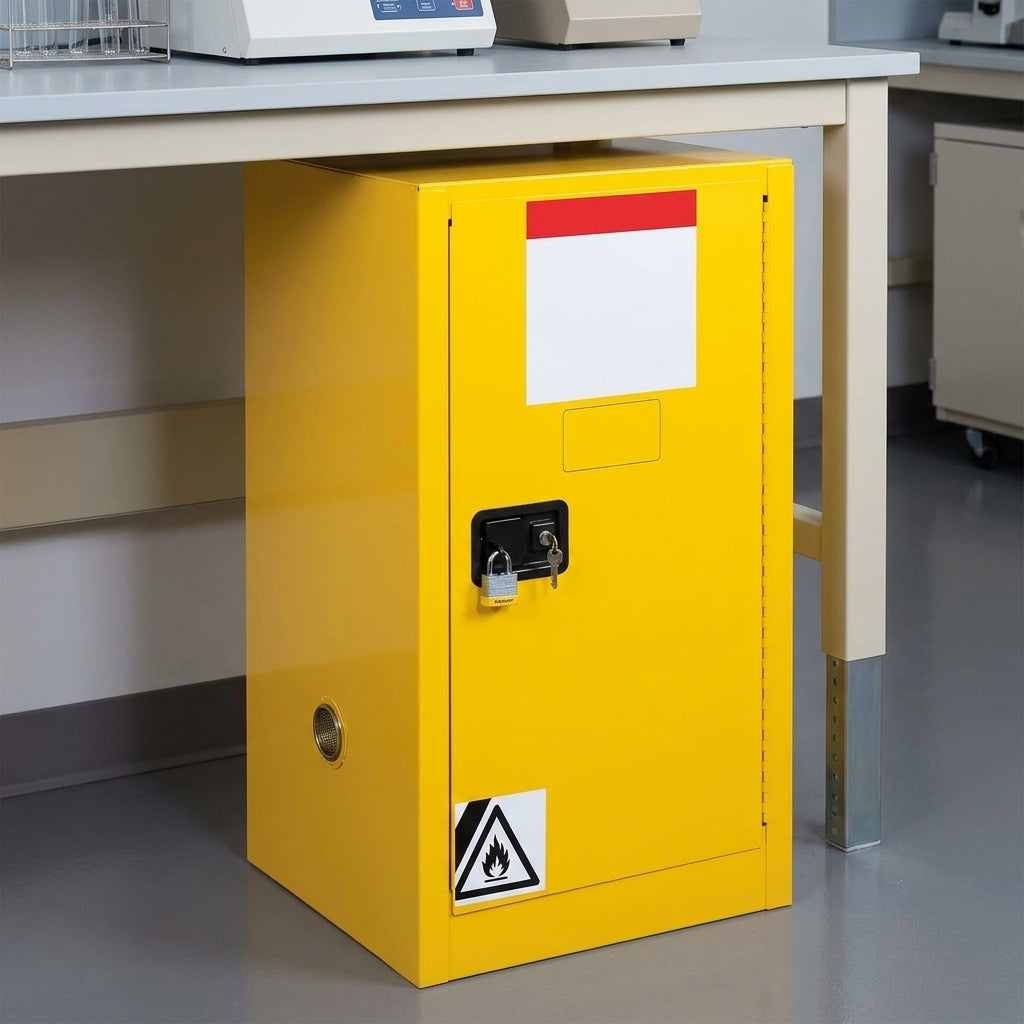 Fire Resistant Steel Safety Cabinet with Adjustable Shelves - Compact