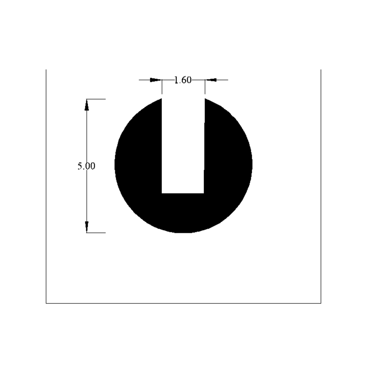 Cross-section diagram of over rider section with printed mm dimensions