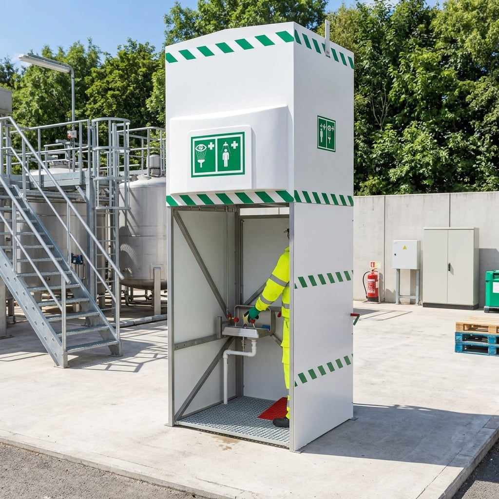 Insulated Mobile Tank Shower with Eye Wash, 1500 Litre Capacity