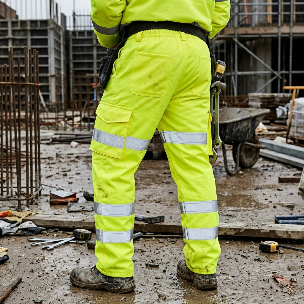 High Visibility Waterproof Cargo Trousers - ISO 20471 Class 1