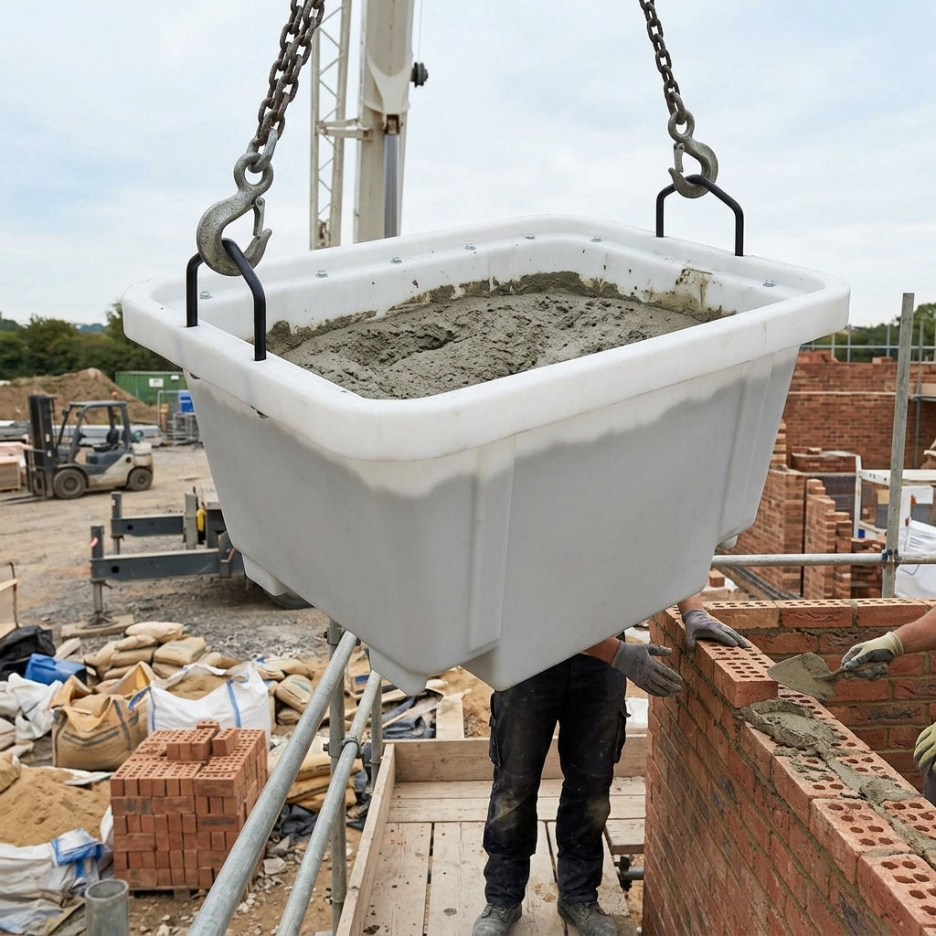 Crane Lift Mortar Tub with Steel Frame