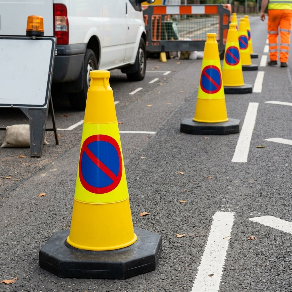 No Waiting Traffic Cone with Weighted Base - 750mm High Visibility
