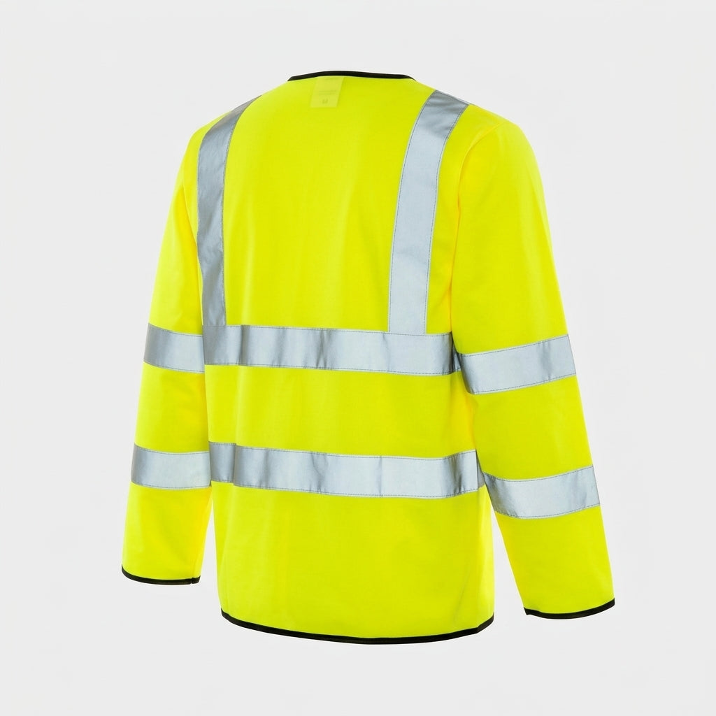 Long Sleeve High Visibility Zipped Jerkin - BS EN471 Class 3 (view 2)