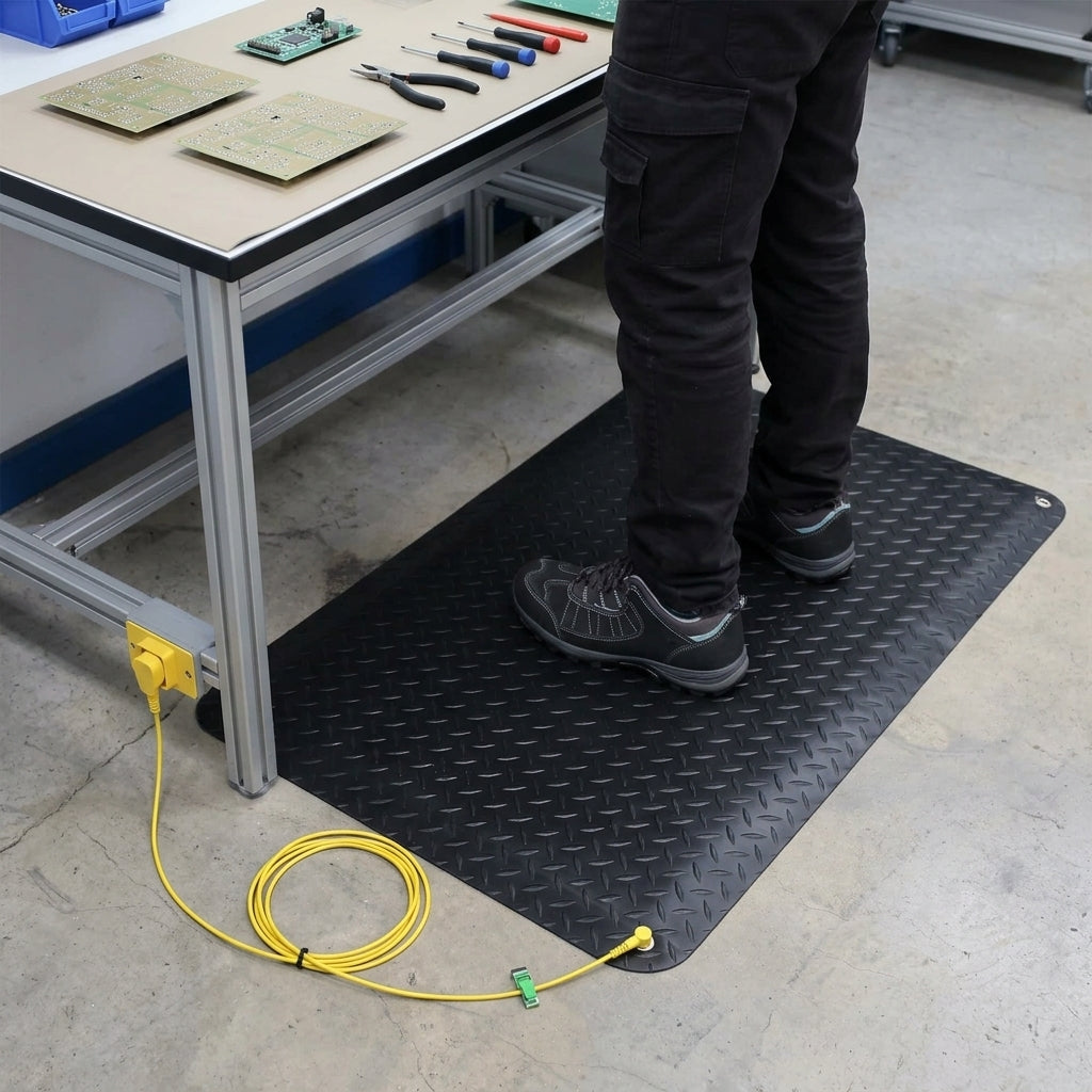 Anti-Static ESD Anti-Fatigue Mat with Diamond Plate Surface
