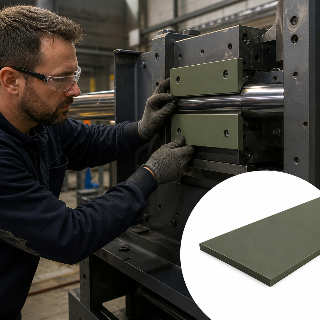 Nylon 6 Khaki-Green Sheet 12mm to 50mm thick for Bushes & bearings - UK Engineering Plastics