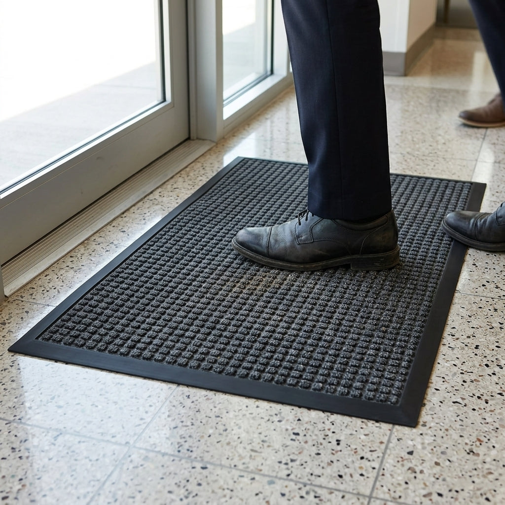 Entrance Mat with Waffle Surface and Rubber Backing
