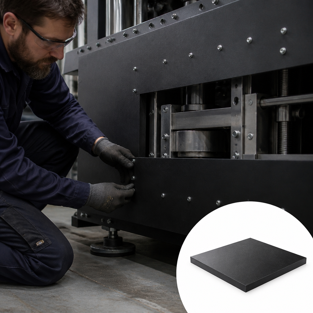 Cast Nylon 6 Black Sheet for Engineering Applications 20mm to 60mm thick - UK Engineering Plastics