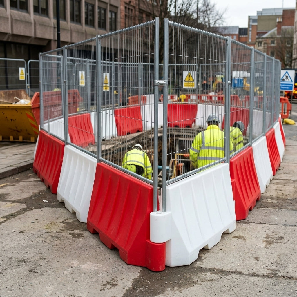 Interlocking Water-Filled Site Barrier – Compact Footprint