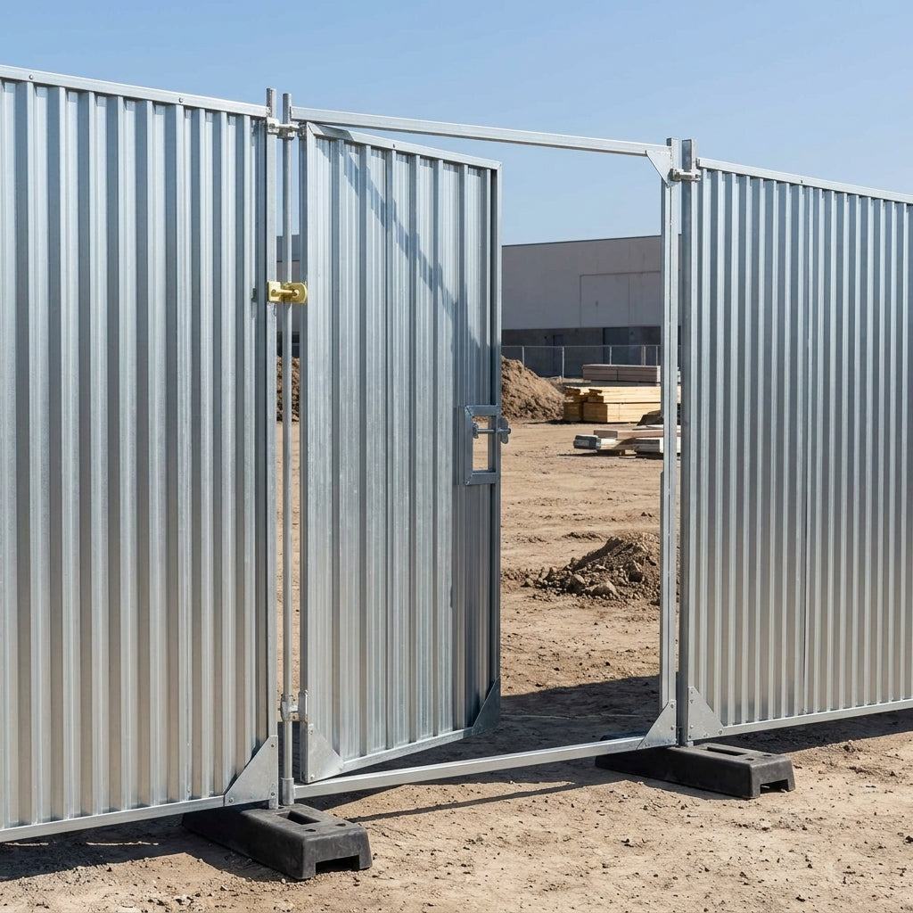 Lockable Galvanised Steel Hoarding Pedestrian Gate - Standalone Panel