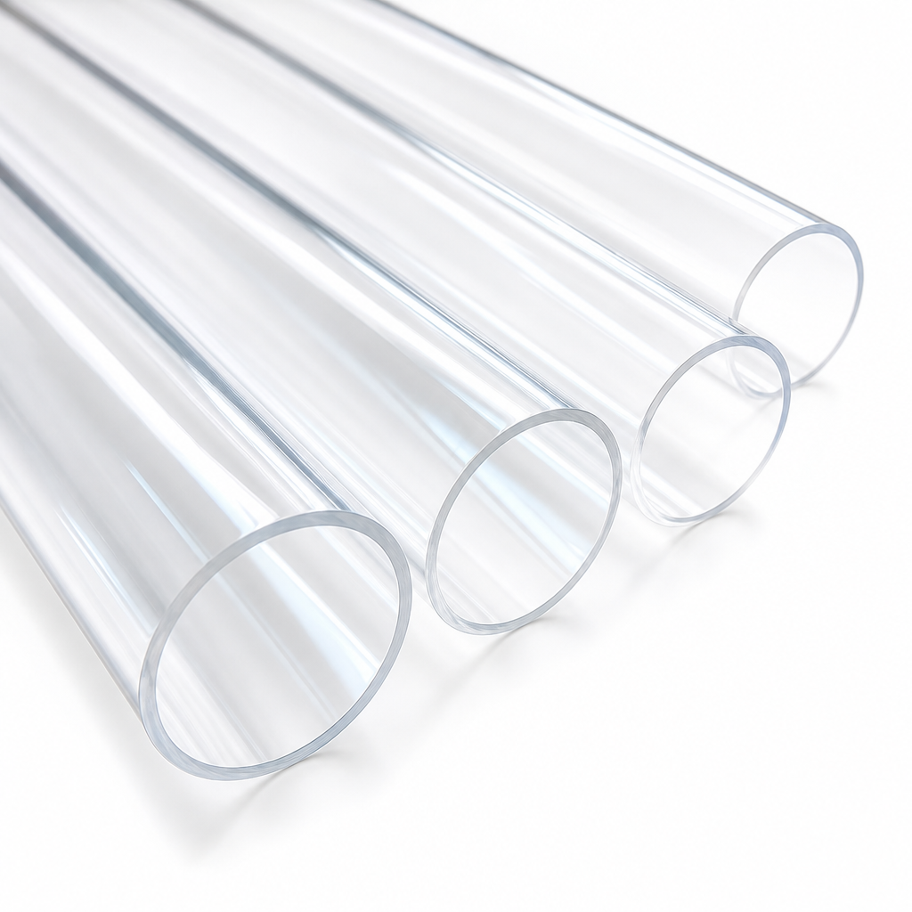 Acrylic Extruded Clear Tube 45mm to 60mm dia for Protective barriers & signage - Acrylic Tube in use