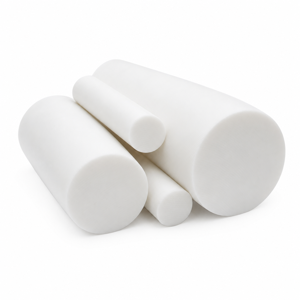 PETP Natural (White) Rod 60mm to 80mm dia for Conveyor parts & insulators - Ertalyte Rod in use