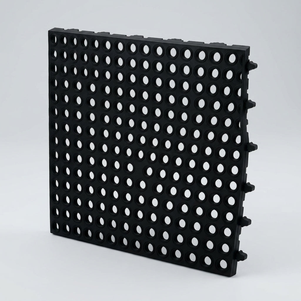 Interlocking Modular Safety Floor Tile with Open Grid Drainage (view 2)