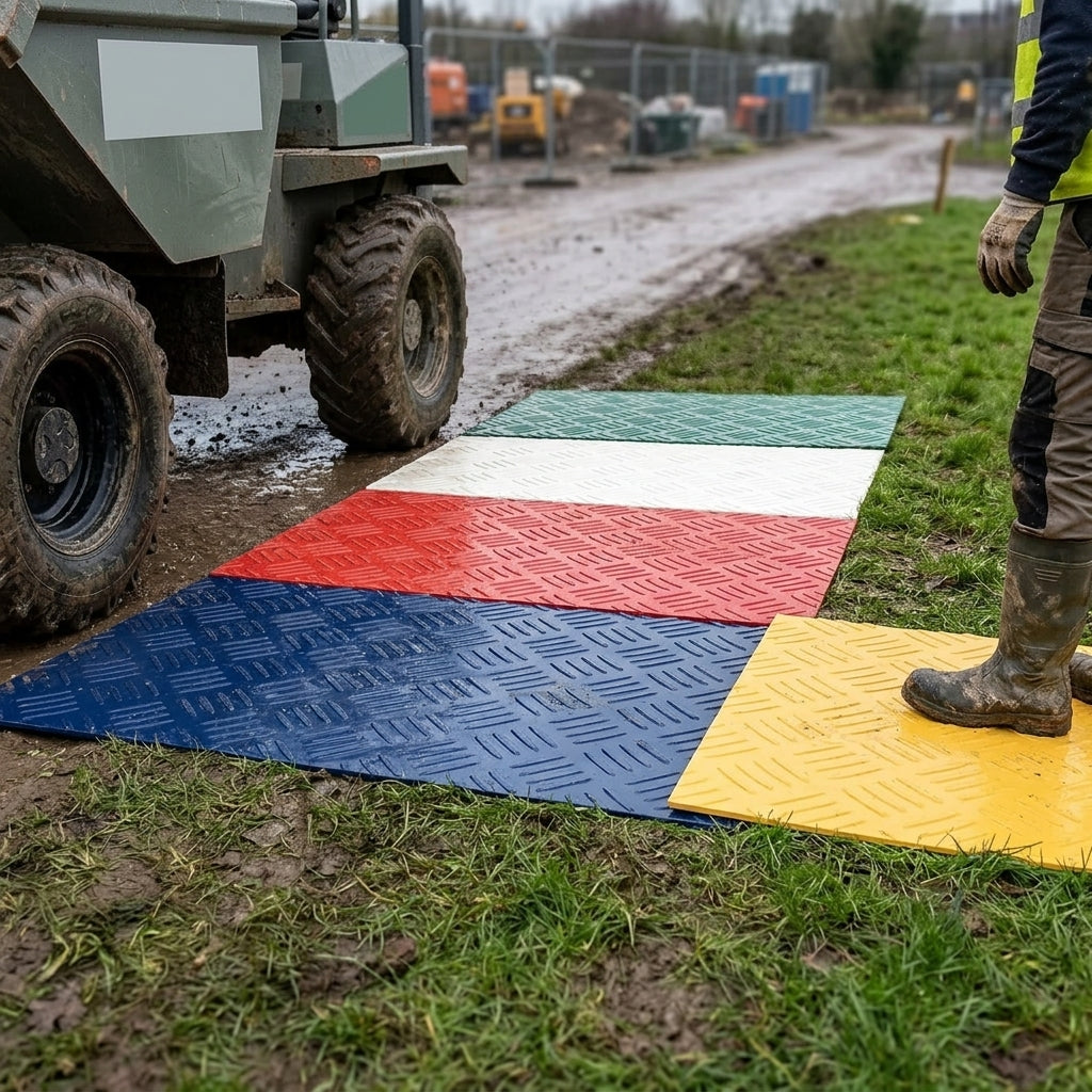 Ground Protection Mat with Diamond Pattern Surface