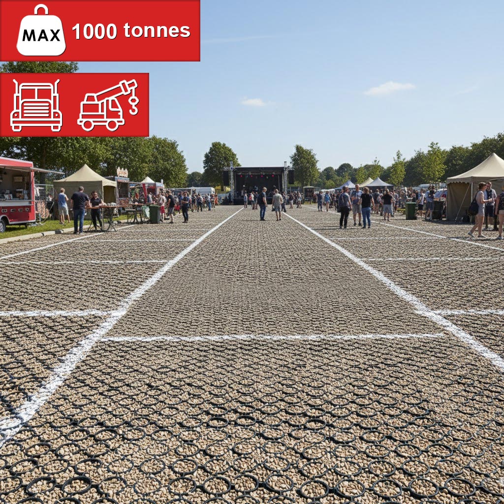 Ground Stabilisation Grid – Recycled Plastic, Heavy Duty, Black