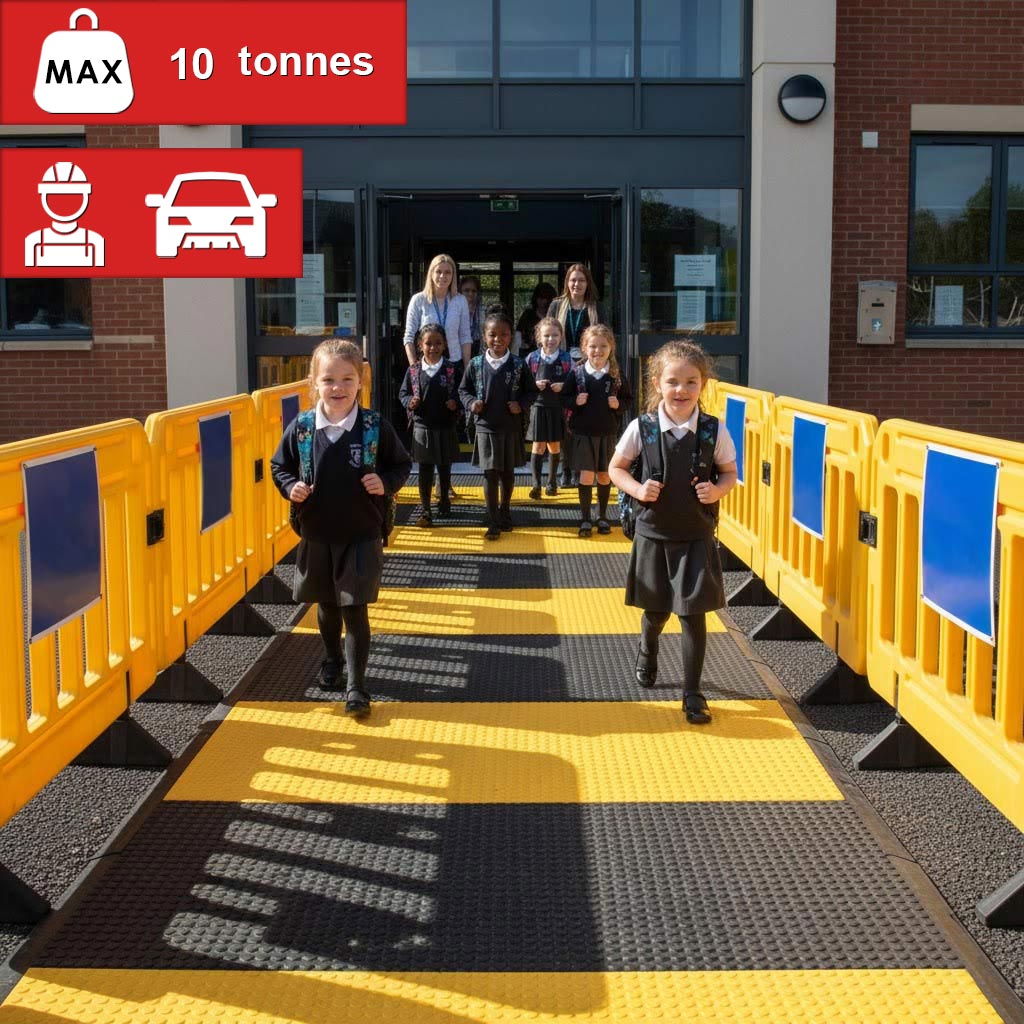 Pedestrian Walkway Mat – Recycled Rubber, Non-Slip, Heavy Duty