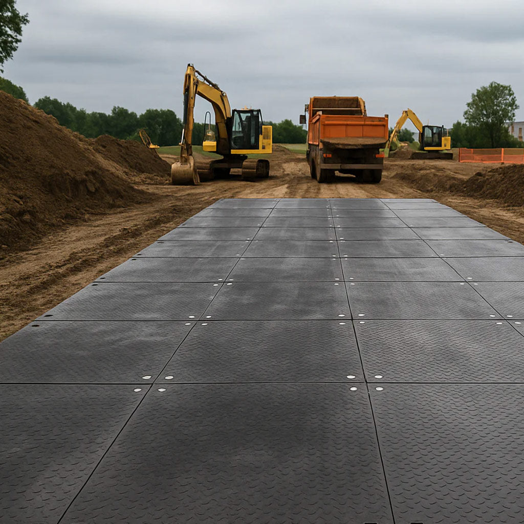 Premium ChassisGuard™HD Access Mats Recycled HDPE 2400mm x 1200mm Trackway for Heavy Machinery