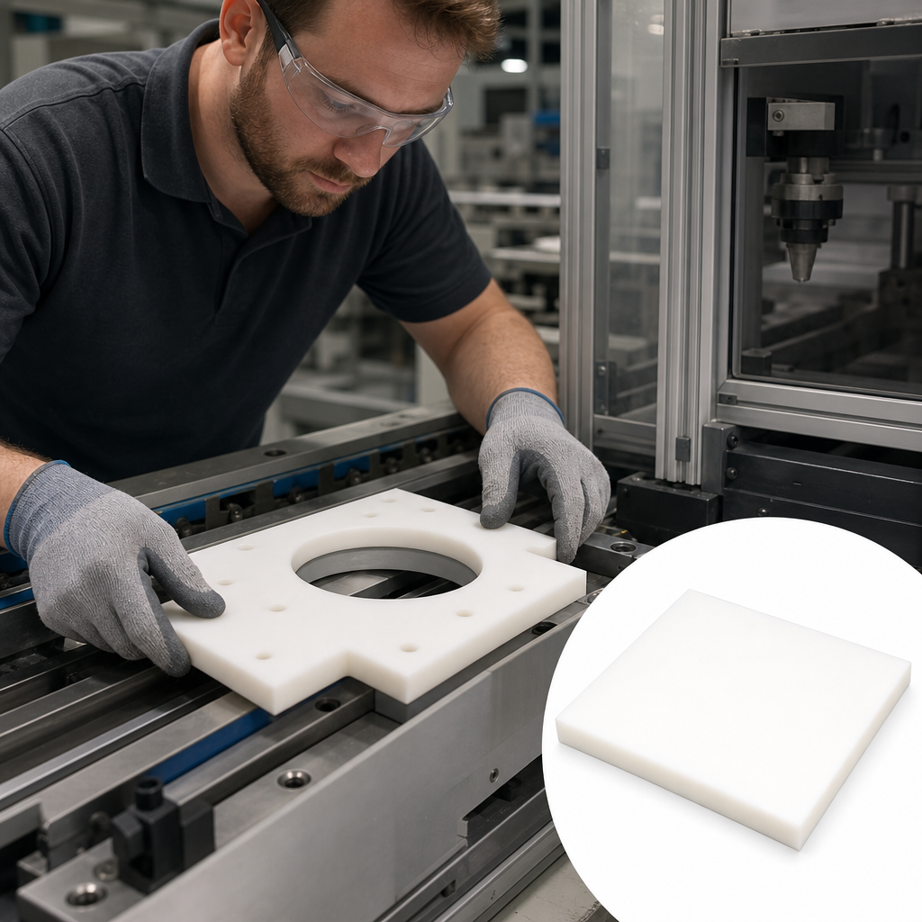 Acetal Homopolymer White Sheet 16mm to 30mm thick for Gears, bearings & bushes - UK Engineering Plastics