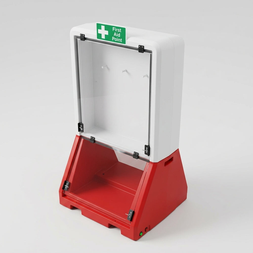 Mobile First Aid Station with Waterproof Display and Storage Shelves (view 2)