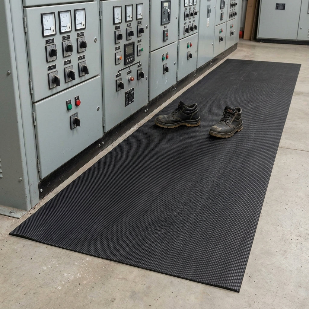 Ribbed Rubber Matting Roll for Floors and Workbenches