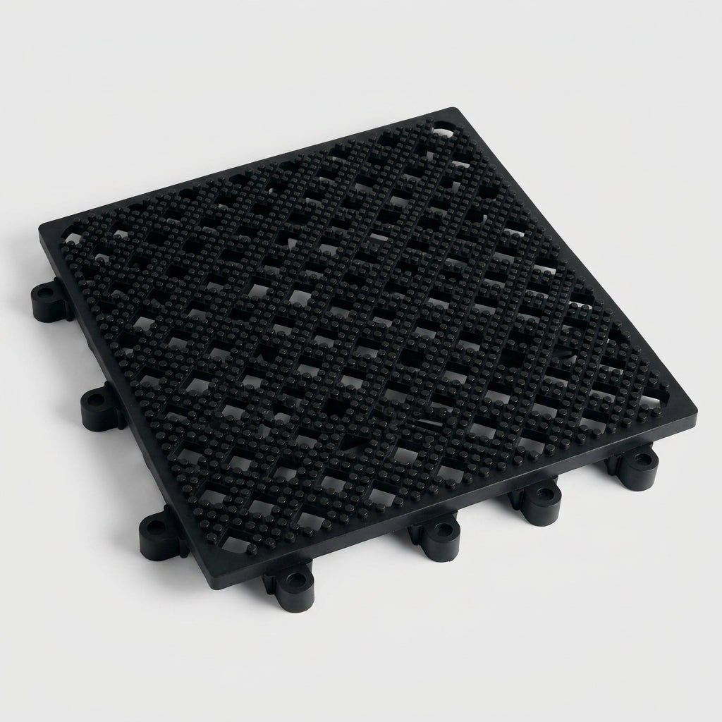 Interlocking PVC Safety Tile with 4-Way Drainage - 30cm x 30cm (view 2)