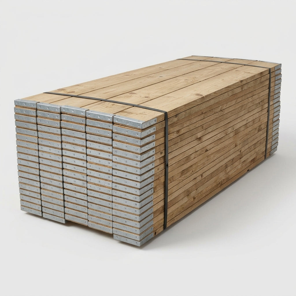Timber Scaffold Board with Galvanised End Band (view 2)