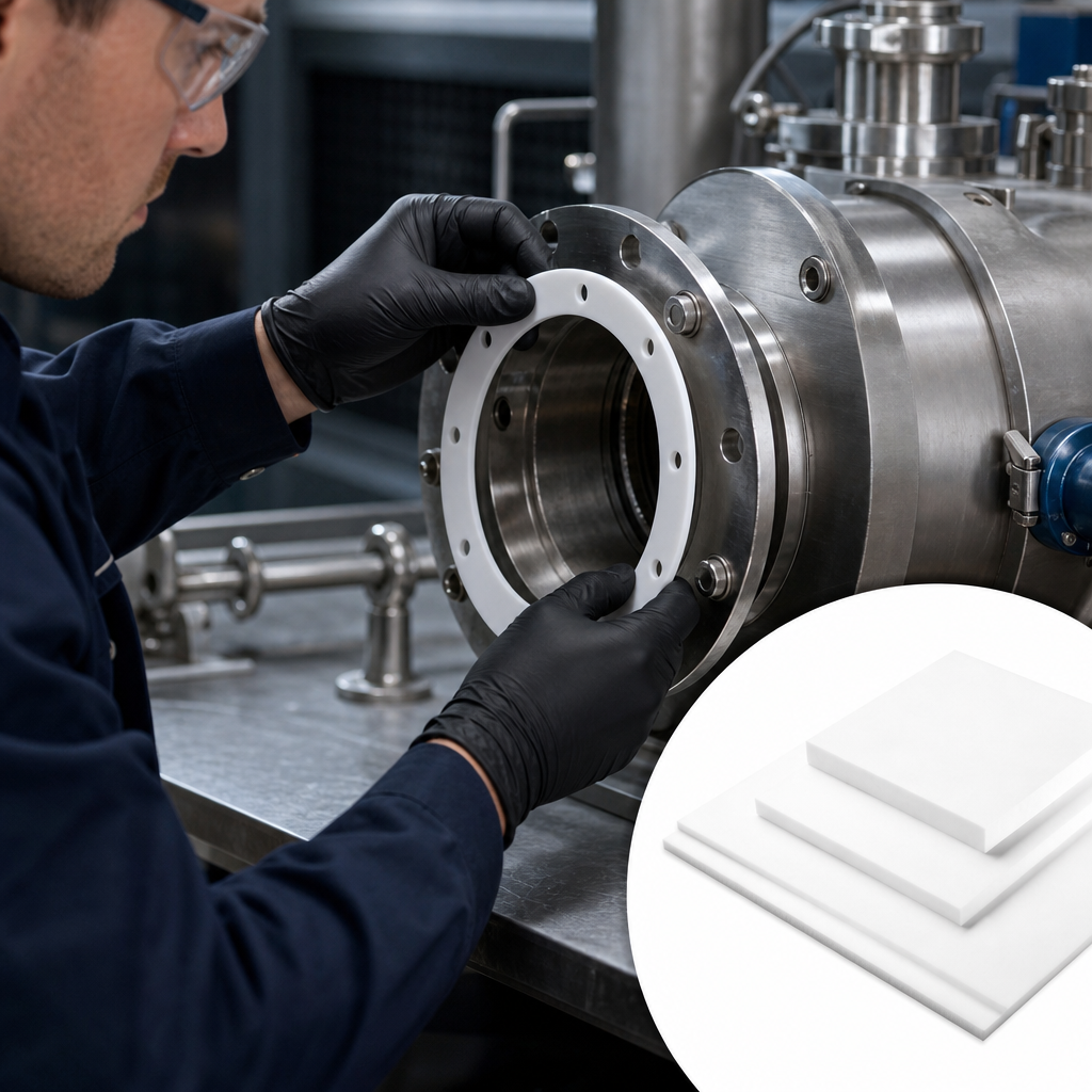 PTFE White Sheet 1.5mm to 6mm thick for Gaskets & seals - UK Engineering Plastics