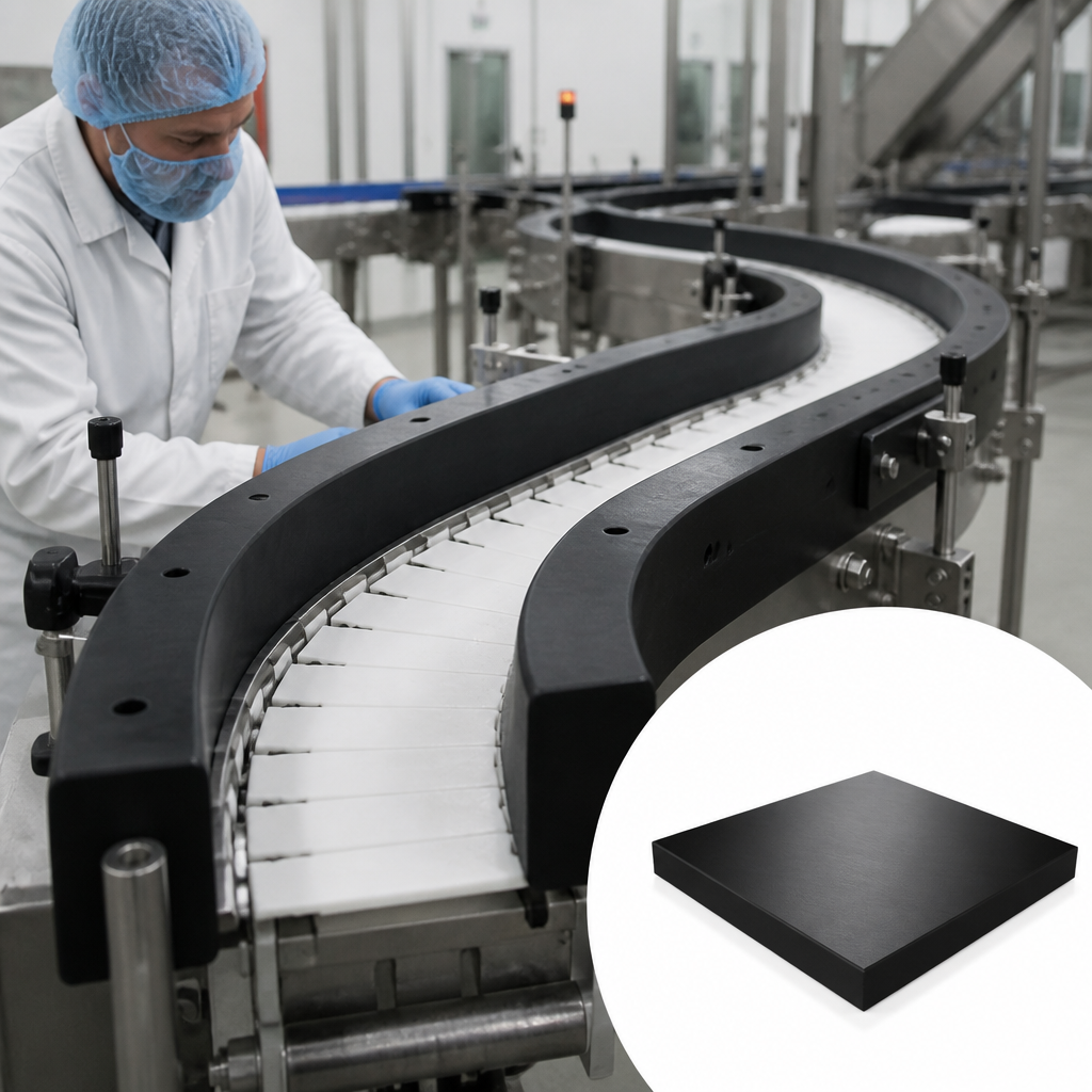 Ultra-High Molecular Weight Polyethylene Black Sheet for Food Processing 50mm to 80mm thick - UK Engineering Plastics