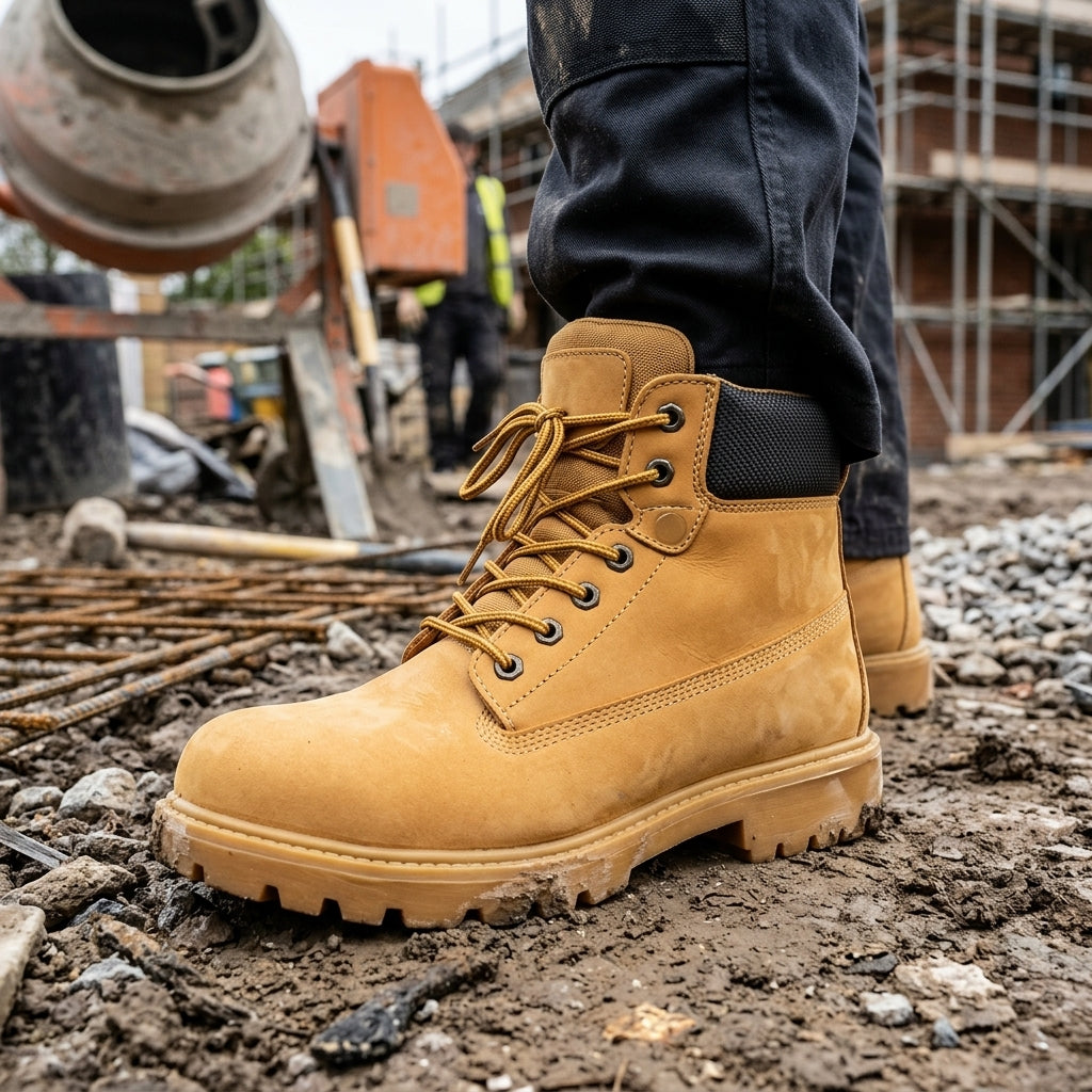 Ladies Waterproof Safety Boot with Fibreglass Toecap and Nitrile Sole