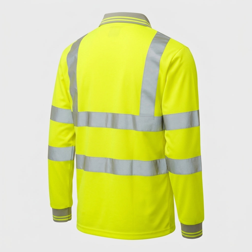 High Visibility Long Sleeve Polo Shirt - EN ISO 20471 Class 3 (view 2)