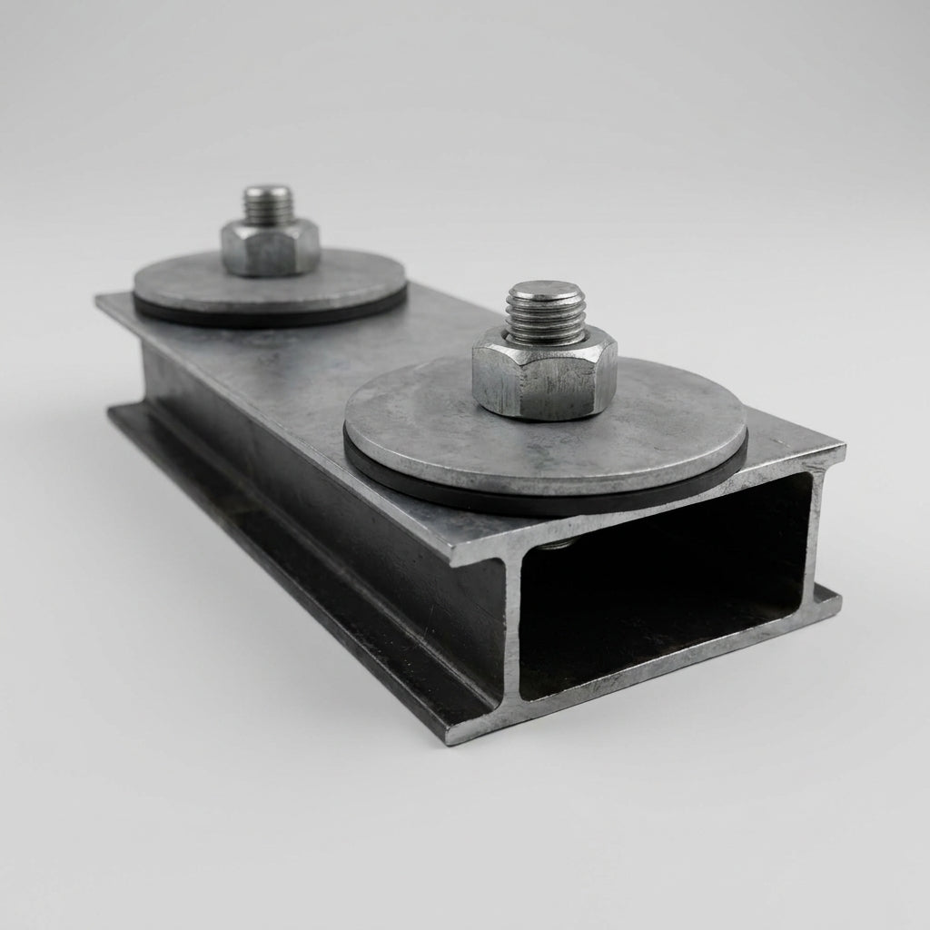 Square Steel Reinforcement Plate for Ground Mat Connections (view 2)