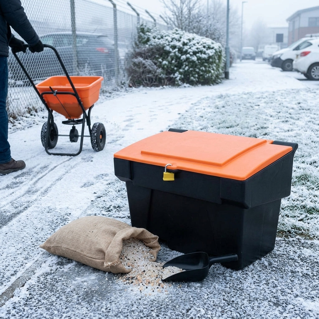 Lockable Grit Bin – Heavy Duty Polyethylene – 200 Litre Capacity