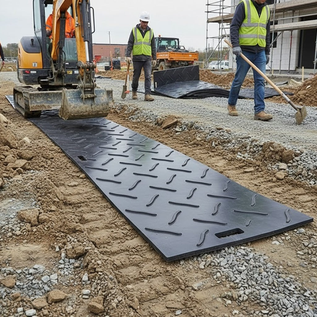 Heavy Duty Ground Protection Mat, Recycled HDPE, Non-Slip