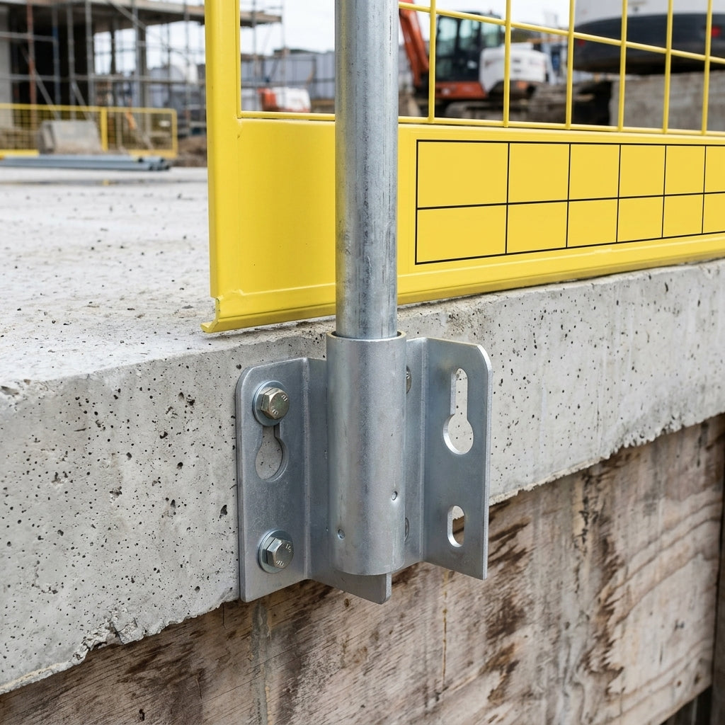 Adjustable Clearance Wall Bracket for Edge Protection Barrier