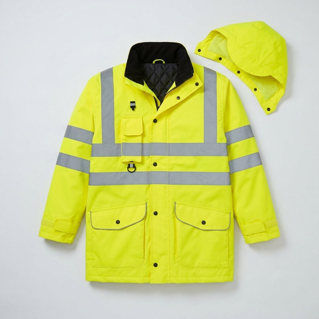 High Visibility Waterproof Jacket, Breathable, BS EN20471 Class 3 (view 2)