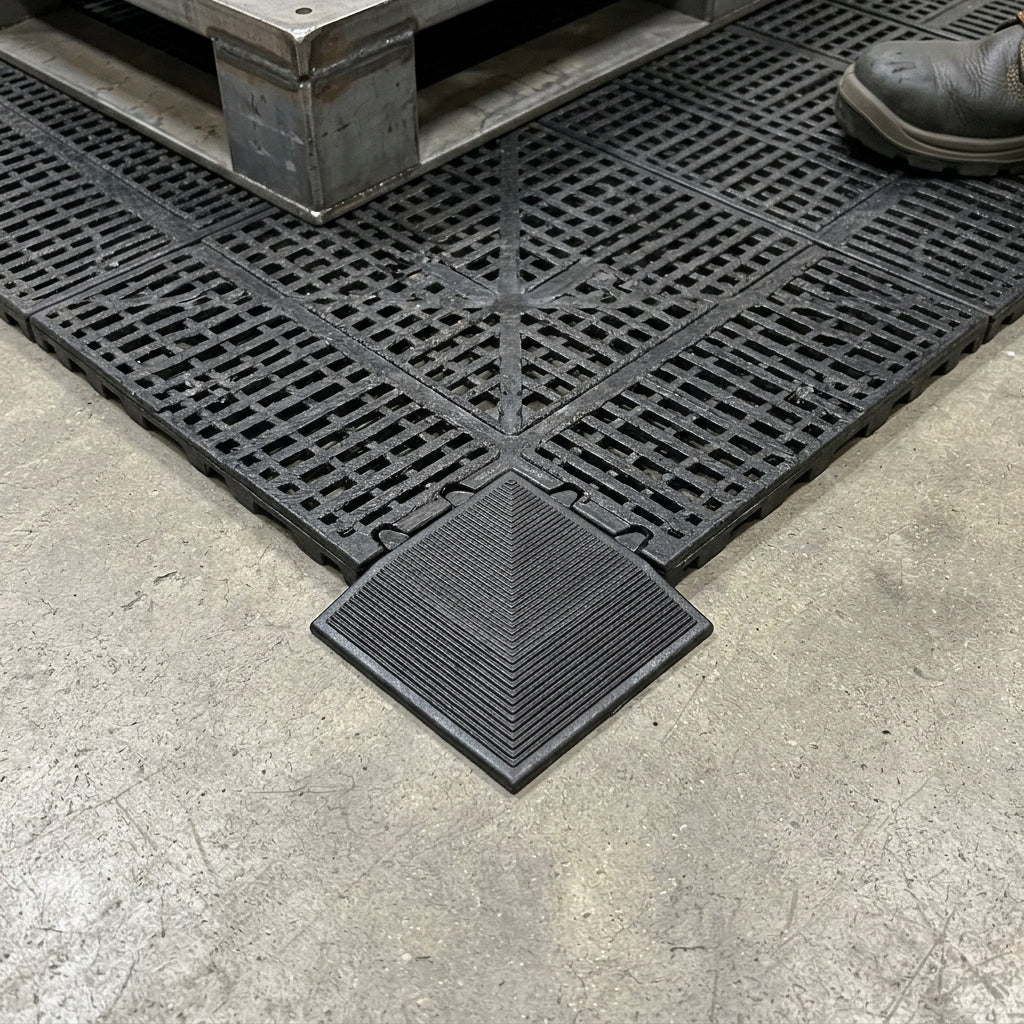 Modular Flooring Corner Edge Pieces Plastic Pack of 4