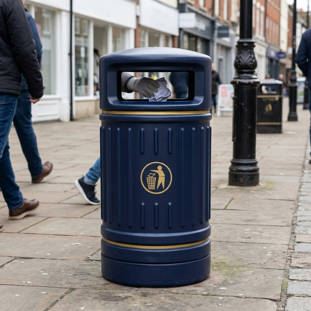 Outdoor Litter Bin with Galvanised Liner – 90 Litre Capacity