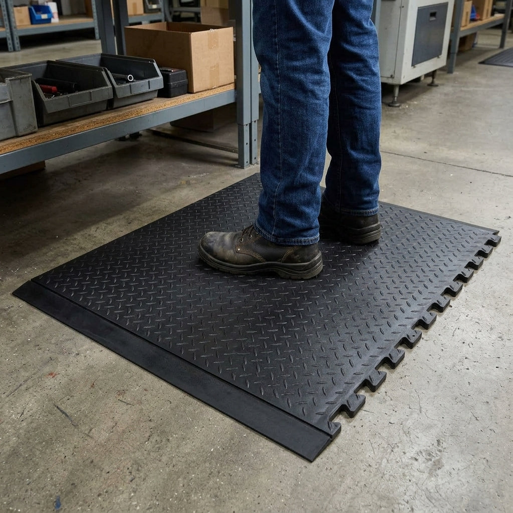 Interlocking Anti-Fatigue Rubber Mat - 71cm x 78cm x 14mm