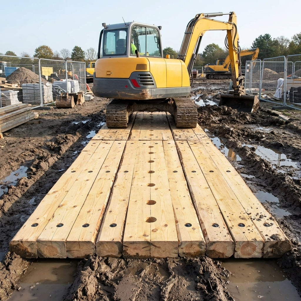 Heavy Duty Scandinavian Timber Bog Mat - Up to 80 Tonne Load Capacity