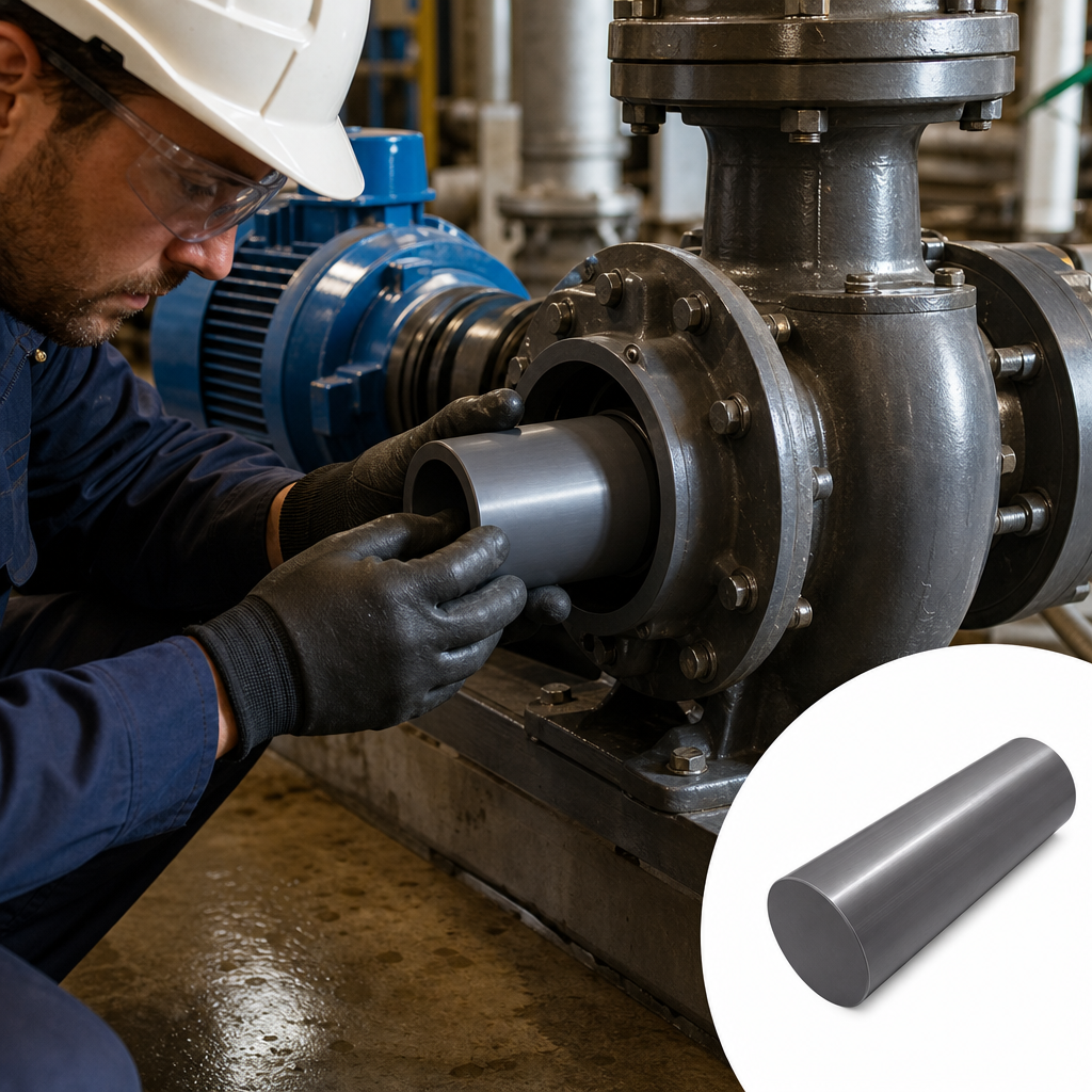 Unplasticised PolyVinylChloride Grey / Black Rod 100mm to 180mm dia for Fittings & protective covers - UK Engineering Plastics