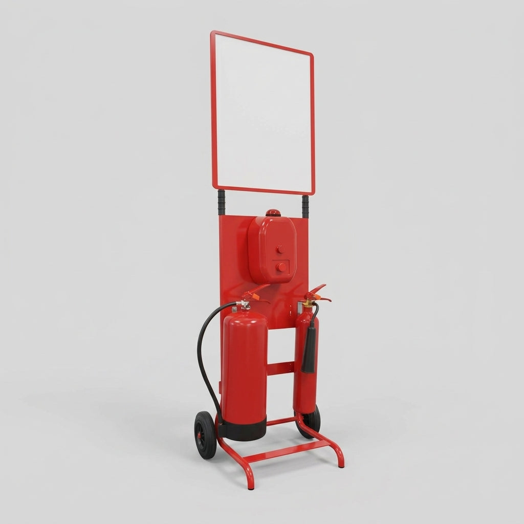 Mobile Fire Extinguisher Stand with Signage (view 2)