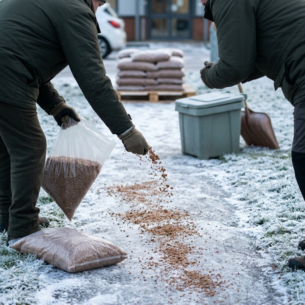 Brown Rock Salt Ice Melt Bags 10Kg for Paths and Drives