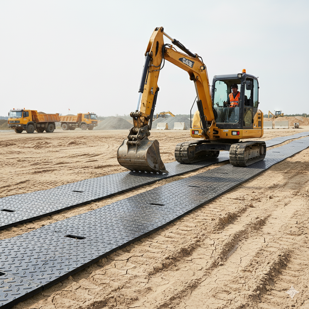 Access mat preventing turf damage on construction and event sites