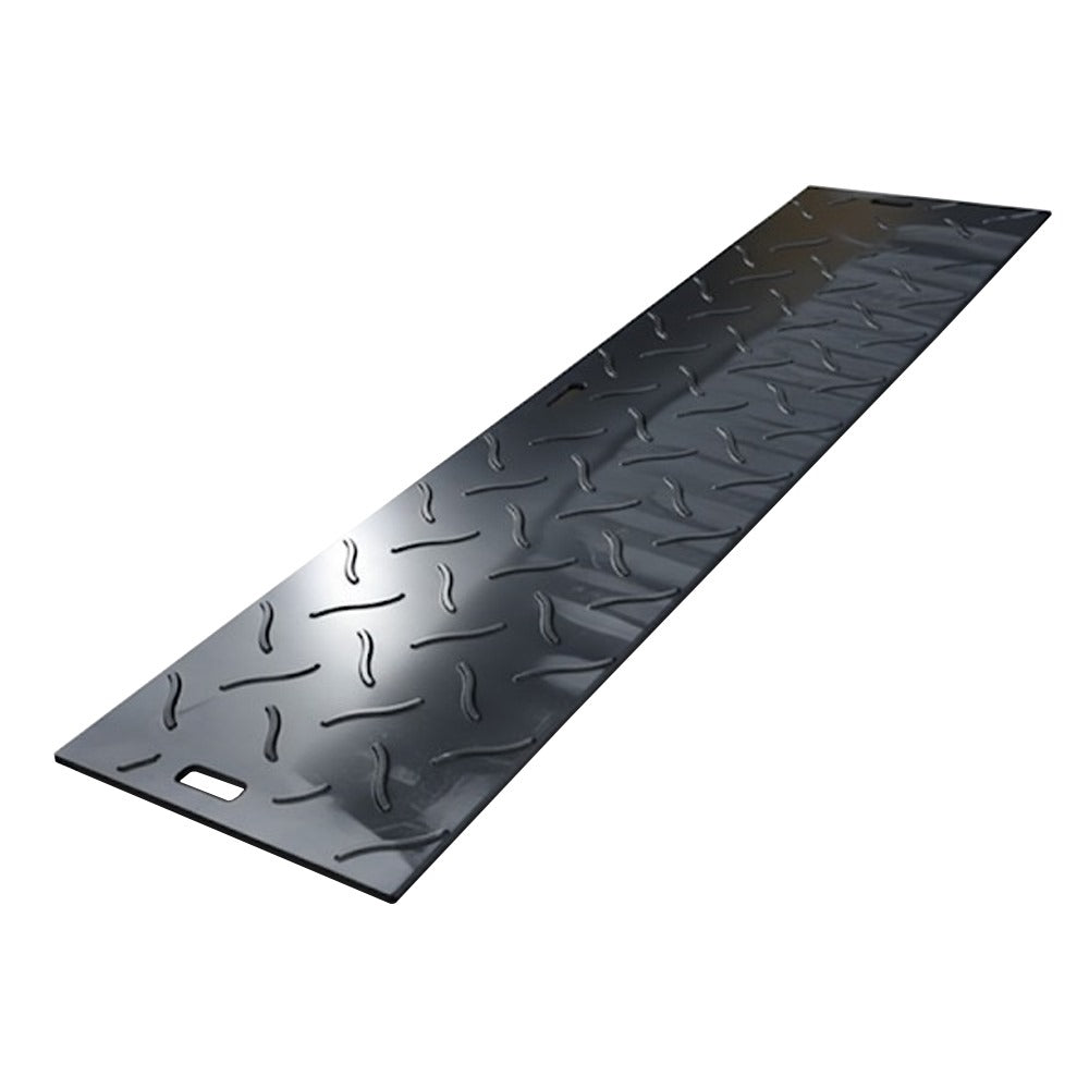 Black ground protection mat with non-slip surface