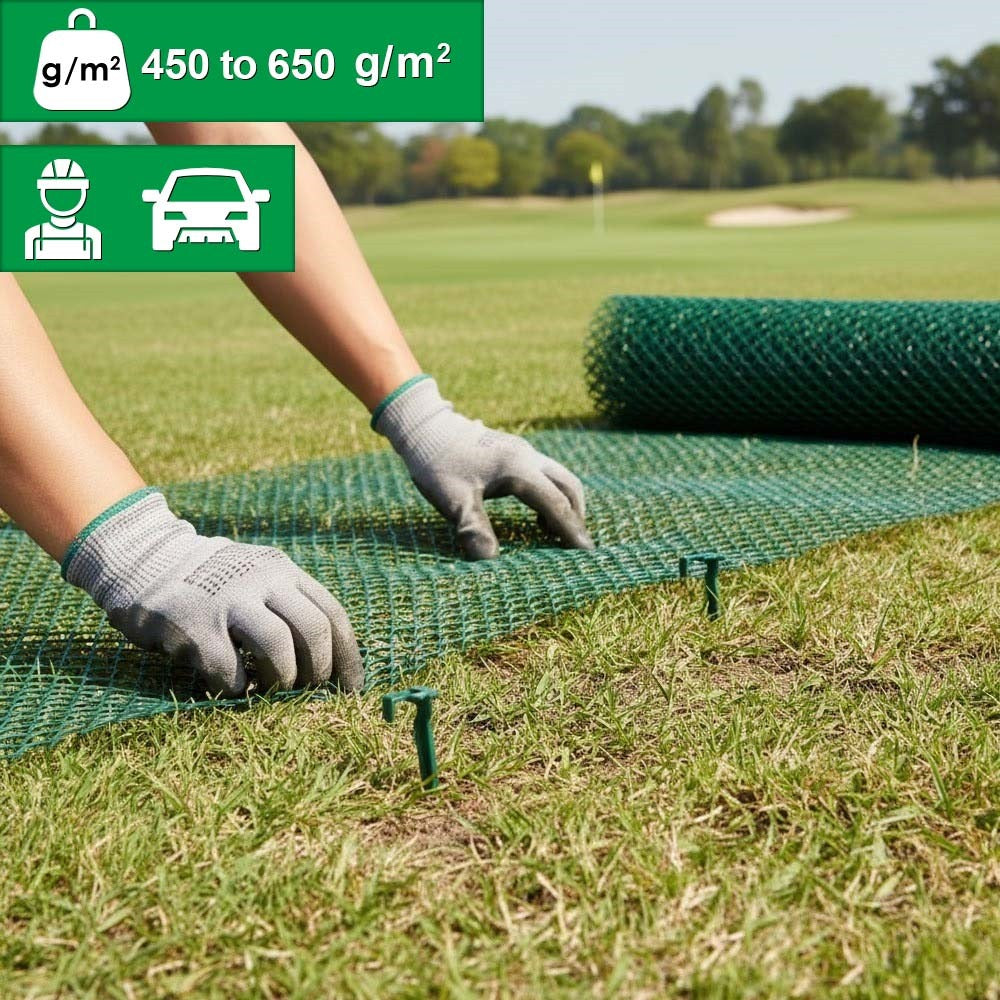 Close up Installation View Of Ground Reinforcement Mesh