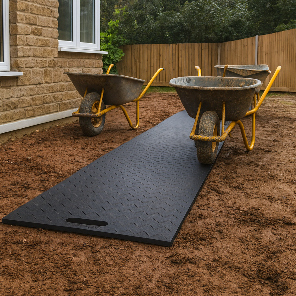 Durable 15 tonne capacity ground protection mat for safe access