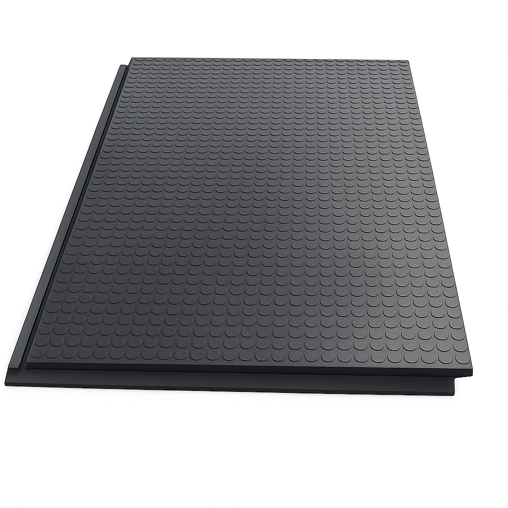 Durable recycled ground protection mats with anti-slip surface