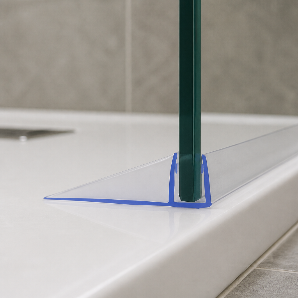FIN003 - Vertical Shower Screen Seal - Fits 10mm Glass - Fin Depth of 8mm, 12mm, 15mm, 20mm, 25mm, 30mm or 35mm
