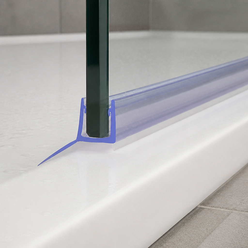 FIN004 - Vertical Shower Screen Seal - Fits 4-6mm Glass - Fin Depth of 10mm, 11mm, 12mm, 13mm, 14mm or 15mm